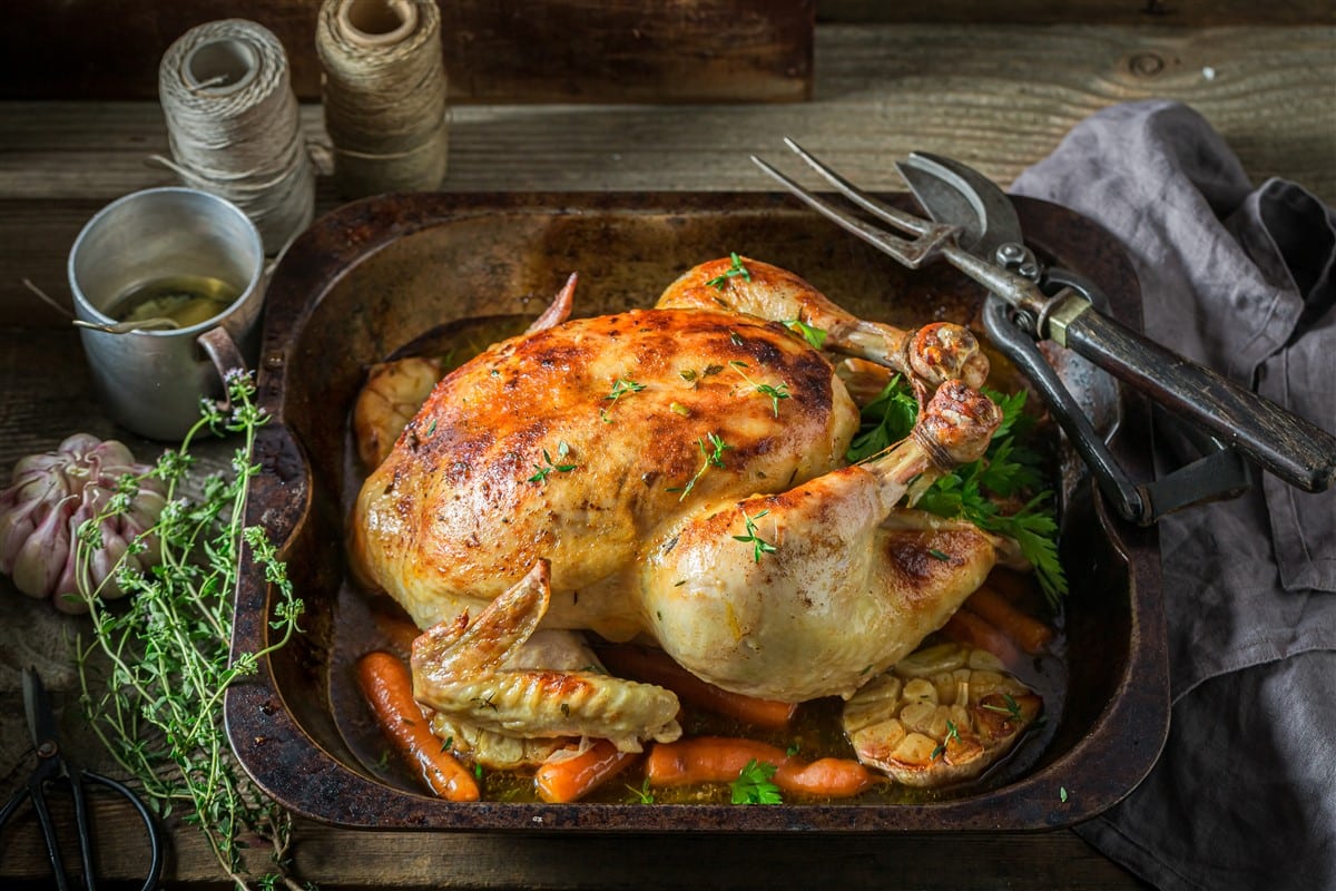 Régalez-vous avec un poulet rôti à la moutarde et au miel